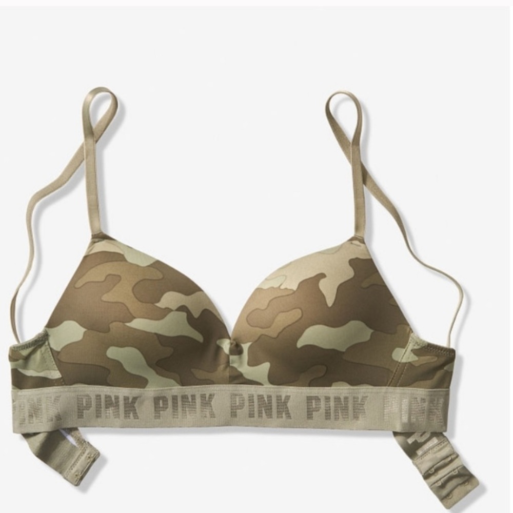 Wireless push up camo bra
